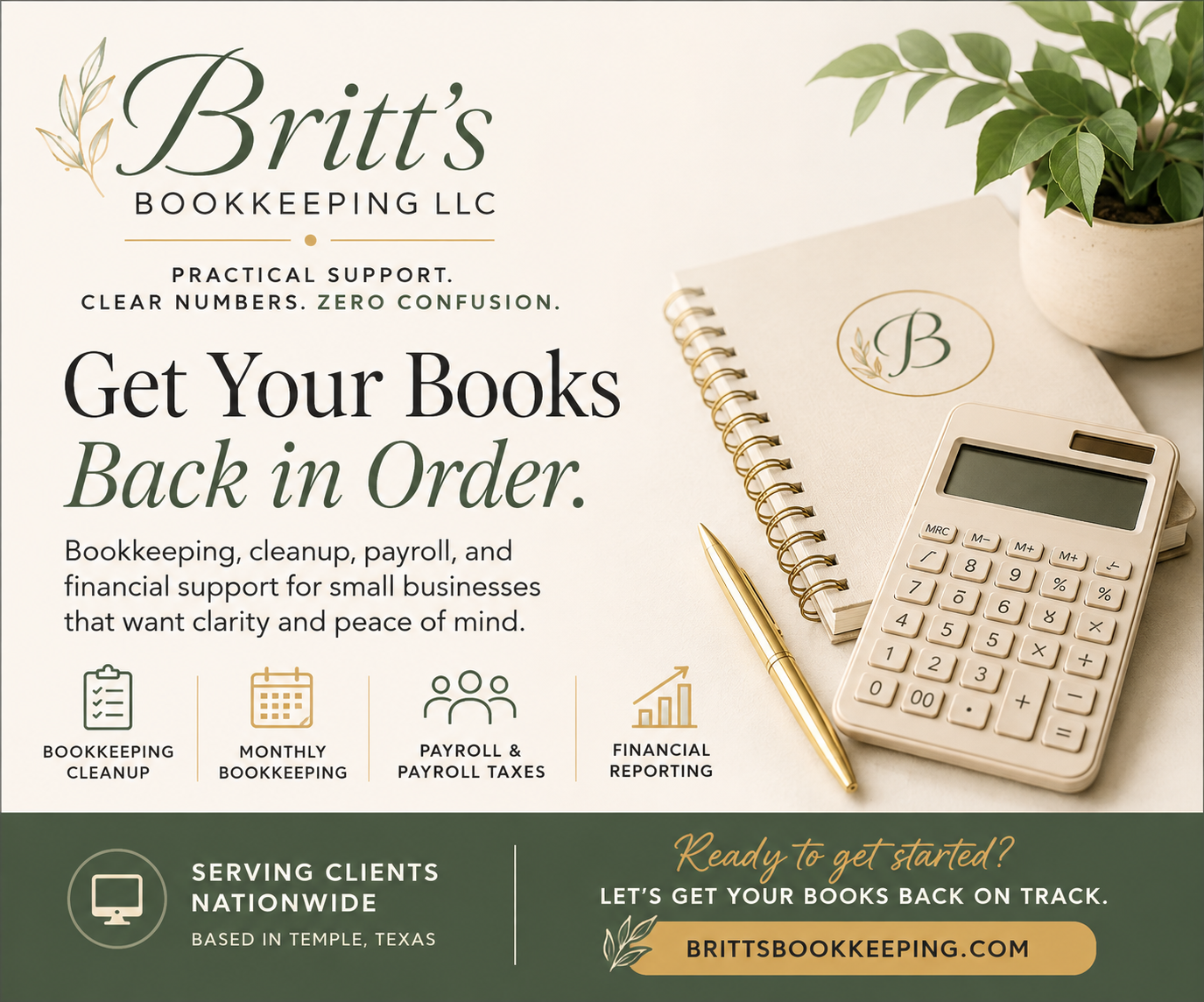 Britt's Bookkeeping - professional bookkeeping support for small businesses